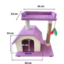 KRT Chitto Kedi Evi ve Tırmalama Tahtası  – 2 Katlı Konforlu Oyun Alanı