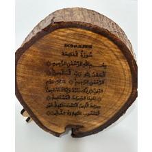 Masa Üstü Dekor - Fatiha Suresi - Gerçek Ceviz Kütüğü