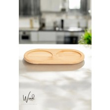 Cam Borosilikat Bambu Kapaklı Yağdanlık 1 Lt Ikili Set - Ahşap Stand Hediye