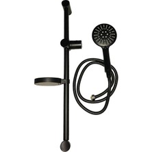 Purvex Home Black Sun Siyah Sürgülü Duş Seti 3 Fonksiyonlu Duş Başlığı  1.5m Lüx Duş Hortumu