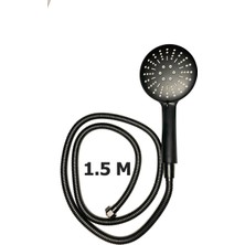 Purvex Home Black Sun Siyah Sürgülü Duş Seti 3 Fonksiyonlu Duş Başlığı  1.5m Lüx Duş Hortumu