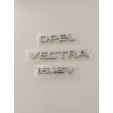 Opel Vectra 1.616V Yazı Opel Vectra 1.6 16V Yazısı Vectra B Arka Yazı 3lü Set Krom Nikelaj Kaplama