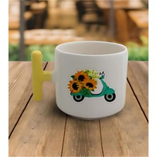 Tanem Çiçekli Motor  - T Kulp Kupa