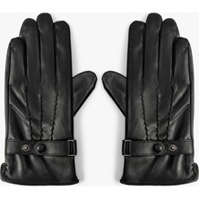 Koton Suni Deri Eldiven Çıt Çıt Düğme Detaylı