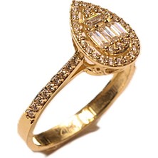 HAKAN GÜLER KUYUMCULUK 14 Ayar Altın Baget Taşlı Yüzük 242002