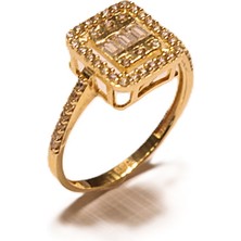 HAKAN GÜLER KUYUMCULUK 14 Ayar Altın Baget Taşlı Yüzük 242004