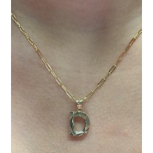 HAKAN GÜLER KUYUMCULUK Altın 3 Boyutlu D Harfli Ataç Zincir