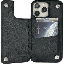 Iphone 15 Uyumlu Deri Cüzdanlı Kılıf
