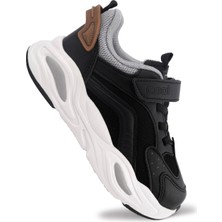 Cool Evo Siyah & Haki Cırtlı Ortopedik Erkek Çocuk Spor Ayakkabı