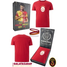 Galatasaray Orijinal Lisanslı Arma T-Shirt + Bileklik Set Hediyelik Ahşap Kutulu