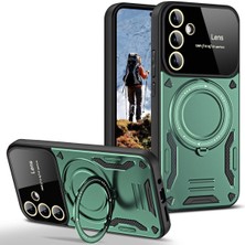 Samsung Galaxy A35 Için Kılıf Kamera Lens Koruyuculu Magsafe Destekli 360 Dönen Halka Standlı Kapak