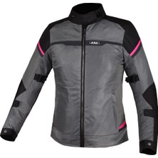 Ls2 Riva Kadın 4 Mevsim Motosiklet Montu Siyah-Gri-Pembe