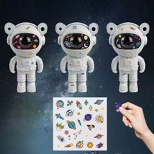 Güllü E Store Buffer® Stickerlı ,kumandalı Astronot Model Gece Lambası