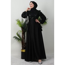 Giza Store Pul Payet Detay Saten Abiye Siyah