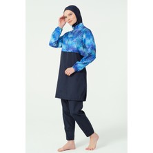 Crop Görünümlü Şapkalı Tesettür Mayo