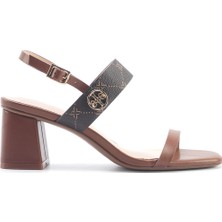 Nine West Nacedıa 5fx Kahverengi Kadın Topuklu Sandalet