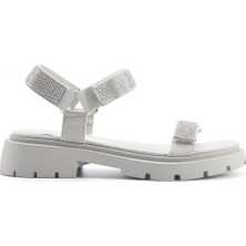 Nine West ONALA 5FX GRI Kadın Kalın Taban Sandalet
