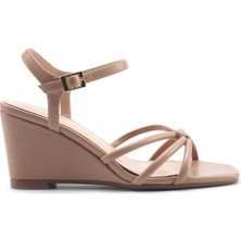 Nine West JORGIA 5FX Krem Kadın Dolgu Topuk Sandalet