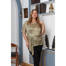 Rmg Kemer Aksesuarlı Büyük Beden Bluz Yeşil