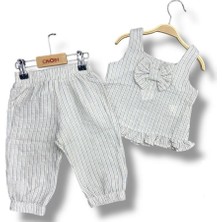 Çikoby Fiyonklu Kız Bebek Bluz+ Pantolon Takım CK50563