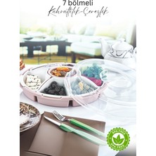 Grimor Life Çok Amaçlı Kahvaltılık Ve Çerezlik Seti 7 Bölmeli Pembe Renk-Piknik Seti