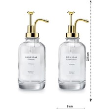 Storemax Home 500 ml Cam Sıvı Sabunluk ve Losyonluk, Yüksek Kaliteli Krom Başlık, Şık Tasarım, Çok Amaçlı Kullanım Için Ideal: Kahve Şurubu, Sıvı Yağ, Sirke, Losyon ve Sıvı Sabun (Gold, Yuvarlak)