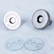 Güllü E Store Loren Manyetik Mat Gümüş Metal 5 Li Çıt Çıt Set