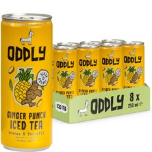 ODDLY Gınger Punch Soğuk Çay Kutu Yeşilçay Ananas Zencefil 250 ml x 8 Adet
