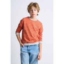 Alexandergardı Çizgili Bisiklet Yaka Çocuk Sweatshirt