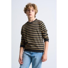 Alexandergardı Çizgili Bisiklet Yaka Çocuk Sweatshirt