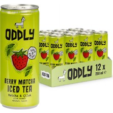 ODDLY Berry Matcha Soğuk Çay Kutu Çilek Matcha 250 ml x 12 Adet