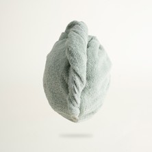 Ecocotton Saç Kurutma Havlusu Nakışlı  Pamuk Bukle Mint