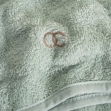 Ecocotton Saç Kurutma Havlusu Nakışlı  Pamuk Bukle Mint