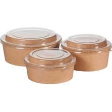 Kraft Karton Salata Kabı, 750CC Hacim, 500 Adet, Kapak Dahil Değildir