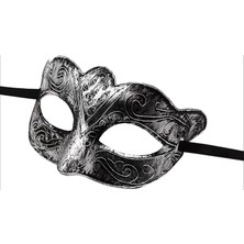 Güllü E Store Maskeli Balo Antik Gri Gümüş Eskitilmiş Maske Balo Venedik