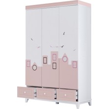 Setay Gardırop, City 3 Kapaklı Dolap - Pembe