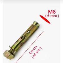 Kanca Gömlekli Çelik Dübel M6X45 mm (10 Adet)