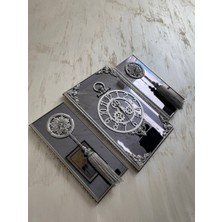Bymelekoğlu Casablanca 3 Lü Gümüş Aynalı Çerçeveli Püsküllü Duvar Saati Takımı, Wall Clock Hediye Ms001 38smf