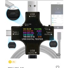 Powerex USB  Dijital Volt-Ampermetre Gerilim Akım Ölçer USB 3.0 Tip-C Voltmetre