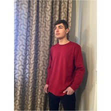 Saf Pamuk Yumuşak Dokulu Mevsimlik Uzun Kollu Erkek Tek Üst