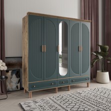 Comiet Soho 5 Kapaklı Aynalı Çekmeceli Mdf Gardırop
