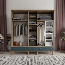Comiet Soho 5 Kapaklı Aynalı Çekmeceli Mdf Gardırop