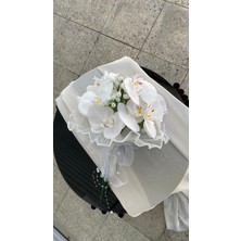 Orkideli Gelin Buketi Gelin Çiçeği Yapay Orkide Damat Yaka Çiçeği Nikah Çiçeği