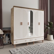 Comiet Soho 5 Kapaklı Aynalı Çekmeceli Mdf Gardırop
