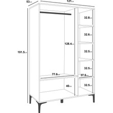 Free 3 Kapalı,6 Raf Bölmeli,1 Askı Bölmeli Dolap/ GARDIROP(%100MDF)