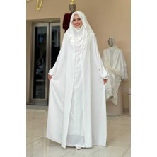 Kendinden Peçeli Sufleli Cilbab 6032 Ekru