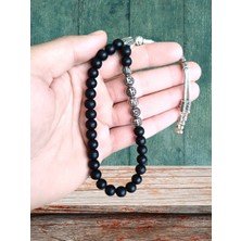 Anemore Collection Uğurcan Ismine Özel Tesbih Kişiselleştirilebilir Hediye Küre Kesim Mat Siyah Tesbih İ-1276