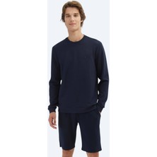 Lacivert Bisiklet Yaka Sweatshırt