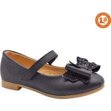 Kids A More Princesa Kurdele Detaylı Kız Çocuk Babet Ayakkabı Siyah