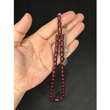 Anemore Collection Sıkma Çubuk Kehribar Tesbih Kahverengi Renkli Kapsül Kesim 11,5mmx8,5mm T-617